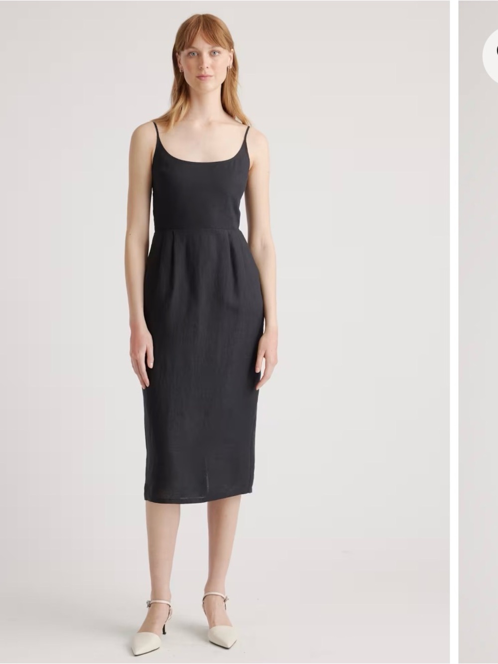 Quince 100% European Linen Scoop Neck Midi Dress